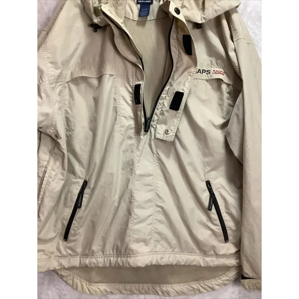 Vintage Chaps Ralph Lauren Windbreaker Hoodie Pullover Size XL W Side Zip
